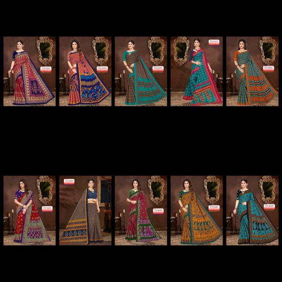 Jiyaan Priyanshi  Cotton Printed Designer Casual Daily Wear Saree Collection